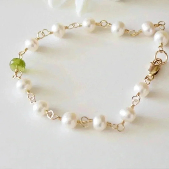 Nature’s Splendour®️LLC Jewelry - Peridot, Pearl,Gold Filled, August Birthstone, June Birthstone,Green and White
